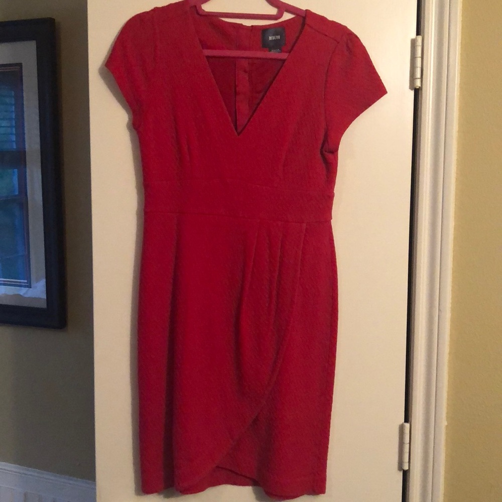 Maeve for Anthropologie red knit dress